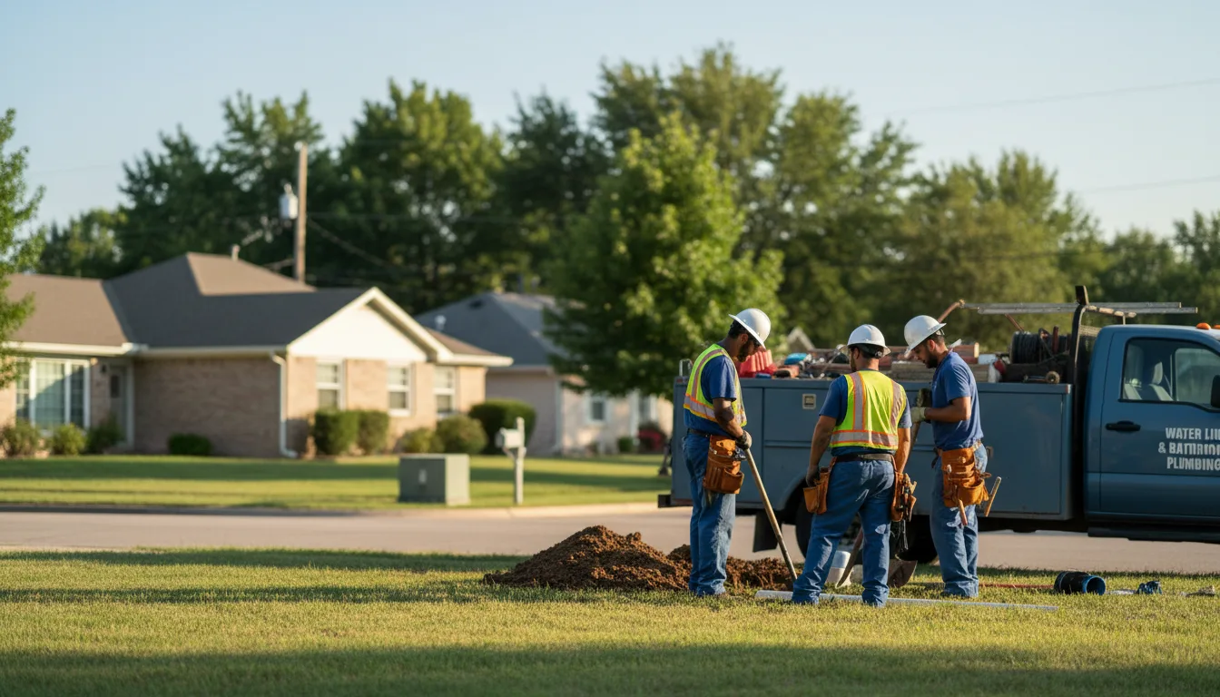 Residential water line and bathroom plumbing service in Pleasant Hill, IA